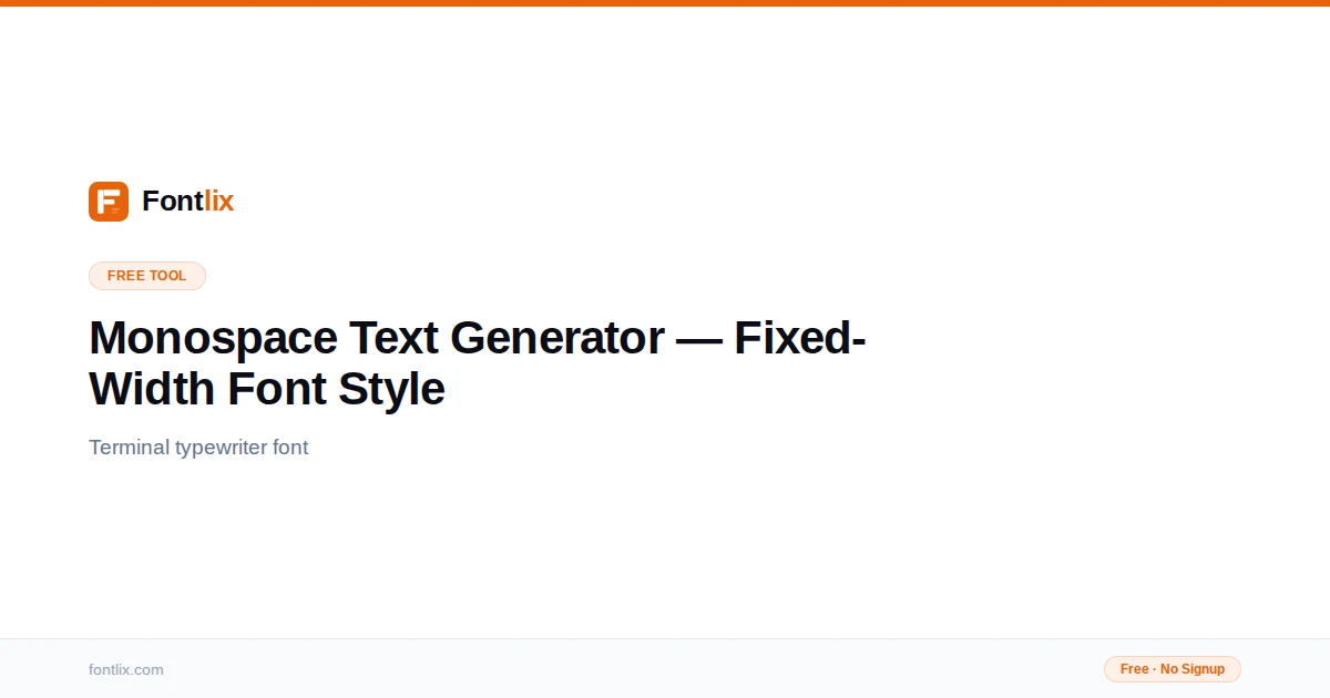 Character R Monospace Monospace Text Generator — Fixed-Width Unicode Styles | Fontlix
